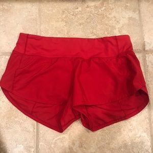 Lululemon bright red size 4 shorts